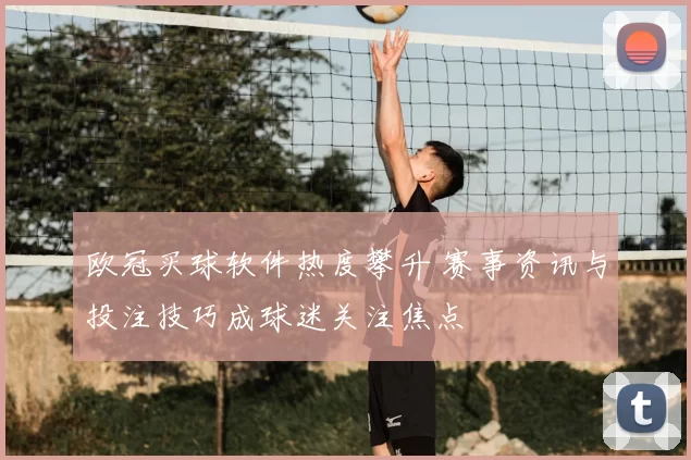 欧冠买球软件热度攀升 赛事资讯与投注技巧成球迷关注焦点